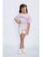 US1072 Kız Çocuk Süprem Şortlu Takım Açık Pembe 1