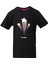 911495-2001 Bisiklet Yaka Regular Fit Baskılı Siyah Kız Çocuk T-Shirt 1