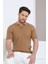 Camel Polo Yaka Fermuarlı Erkek Pamuk Triko T-Shirt 3