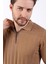 Camel Polo Yaka Fermuarlı Erkek Pamuk Triko T-Shirt 1