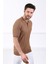 Camel Polo Yaka Fermuarlı Erkek Pamuk Triko T-Shirt 3