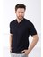 Lacivert Polo Yaka Fermuarlı Erkek Pamuk Triko T-Shirt 1