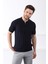 Lacivert Polo Yaka Fermuarlı Erkek Pamuk Triko T-Shirt 4