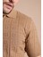Camel Polo Yaka Fermuarlı Erkek Pamuk Triko T-Shirt 4