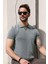 Yeşil/ekru Kuşgözü Desenli Polo Yaka Erkek Triko T-Shirt 5