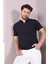 Lacivert Polo Yaka Fermuarlı Erkek Pamuk Triko T-Shirt 5