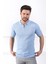 Mavi Polo Yaka Fermuarlı Erkek Pamuk Triko T-Shirt 1