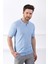 Mavi Polo Yaka Fermuarlı Erkek Pamuk Triko T-Shirt 4