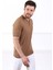 Camel Polo Yaka Fermuarlı Erkek Pamuk Triko T-Shirt 4