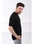 Siyah Polo Yaka Fermuarlı Erkek Pamuk Triko T-Shirt 2