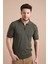 Haki Polo Yaka Fermuarlı Erkek Pamuk Triko T-Shirt 2