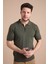 Haki Polo Yaka Fermuarlı Erkek Pamuk Triko T-Shirt 5