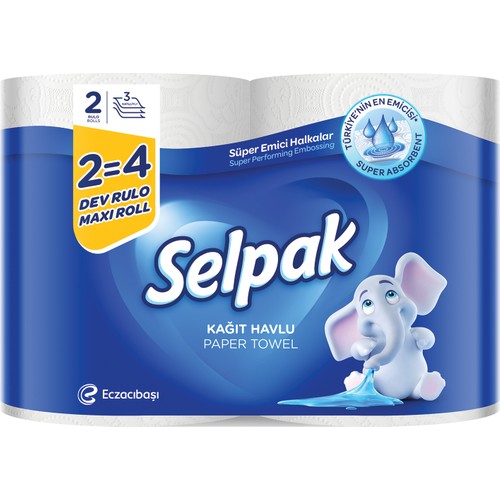 Selpak Havlu 2'li Dev Rulo (2=4)