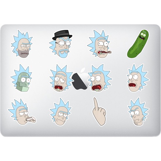 HD Sticker Rick And Morty Laptop Sticker Paket 2 Set 1 Fiyatı