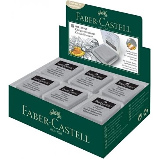 Faber-Castell Plastik Kutulu Gri Hamur Silgi 18'li