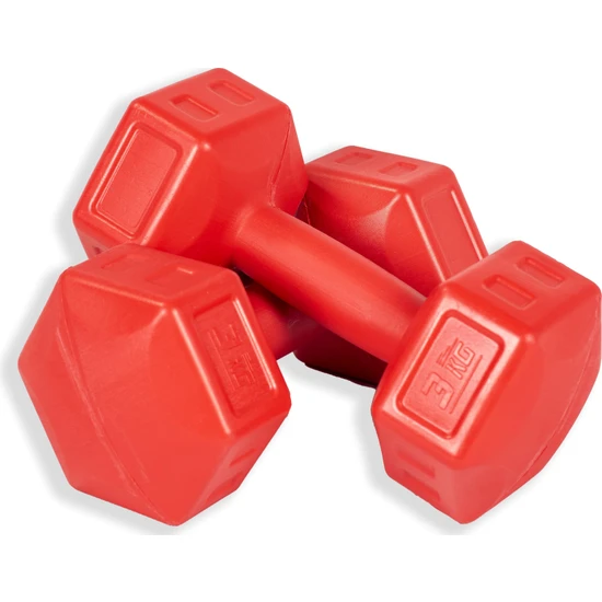 ECG Ecgspor 3 kg Dambıl Seti Fitness ve Ağırlık Seti Kırmızı