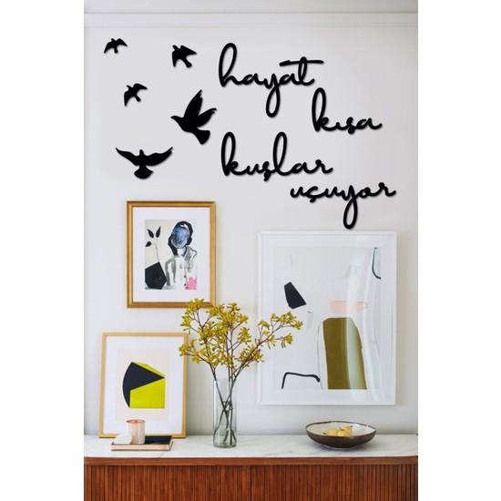 Evde Ucuz Hayat Kısa Kuşlar Uçuyor Dekoratif Duvar Tablosu