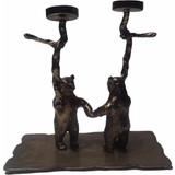 Arpe Dekor Pirinç Bronz Panda Şamdan