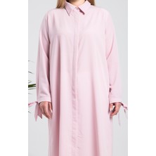 Gülsen Sarıçam Büyük Beden Pembe Ferace Tunik