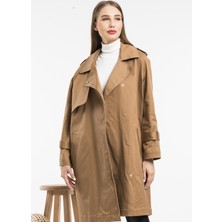 Gülsen Sarıçam Kamel Oversize Gabardin Kaban