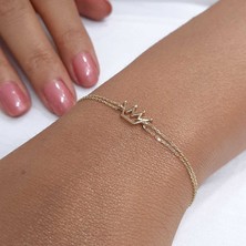 Fiyonk Kuyumculuk 14 Ayar Altın Kraliçe Tacı  Bileklik