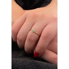 Fiyonk Kuyumculuk 14 Ayar Altın Kirpik Detaylı Göz Yüzük