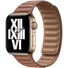Fogy Apple Watch Uyumlu 7 45MM Bükülmelere Karşı Dayanıklı Mıknatıslı Deri Kordon