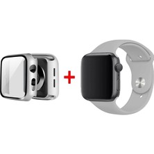 Fogy  Apple Watch Uyumlu Seri 6 5 4 3 2 Se 38MM Silikon Kordon + Ekran Koruyucu+Kasa Koruyucu Set