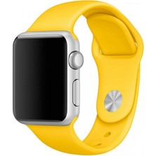 Fogy Apple Watch Uyumlu 1 2 3 4 5 6 Se 44MM Yumuşak Pürüzsüz Sarı Klasik Kordon