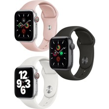 Fogy Apple Watch Uyumlu 1 2 3 4 5 6 Se 44MM Yumuşak Pürüzsüz 3 In 1 Siyah Pembe Beyaz Klasik Kordon