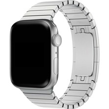 Fogy Apple Watch Uyumlu 2 3 4 5 6 Se 38MM Parçalı Çizgi Dizayn Ayarlanabilir Metal Kordon+Kordon Kısaltma Aparatı