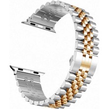Fogy Apple Watch Uyumlu 2 3 4 5 6 Se 44MM Parlak Metal Göz Alıcı Tasarım Metal Kordon