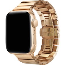 Fogy Apple Watch Uyumlu 2 3 4 5 6 Se 38MM Düz Parçalı Katlamalı Metal Kordon