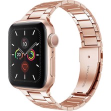 Fogy Apple Watch Uyumlu 2 3 4 5 6 Se 44MM Şık Bakla Dizayn Metal Kordon