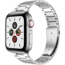 Fogy Apple Watch Uyumlu 2 3 4 5 6 Se 44MM Şık Bakla Dizayn Metal Kordon