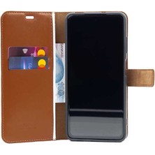 Case World Caseworld Samsung Galaxy S21 Fe Deri Deluxe Kapaklı Cüzdanlı Kılıf - Kahverengi