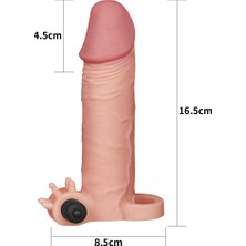 Realistik Titreşimli 5 cm Uzatmalı Penis Kılıfı