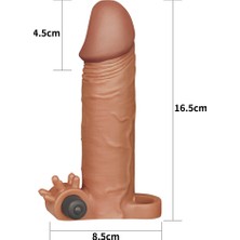 Realistik Titreşimli 5 cm Uzatmalı Penis Kılıfı