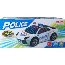 C Toys 3D Işıklı Pilli ve Sesli Polis Arabası