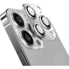 Gritty Apple iPhone 13 Mini Uyumlu Kamera Lens Koruyucu Metal Çerçeveli Tam Koruma Temperli Cam