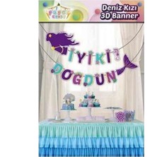 Patladı Gitti Deniz Kızı Figürlü Iyi Ki Doğdun 3D Banner