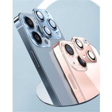 Gritty Apple iPhone 13 Mini Uyumlu Kamera Lens Koruyucu Metal Çerçeveli Tam Koruma Temperli Cam