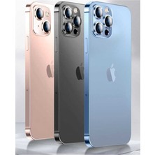 Gritty Apple iPhone 13 Mini Uyumlu Kamera Lens Koruyucu Metal Çerçeveli Tam Koruma Temperli Cam