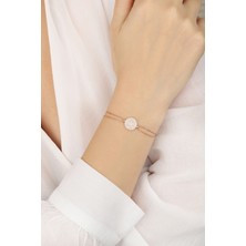 Lia Berto Rose Zirkon Taşlı Yuvarlak 925 Ayar Gümüş Bileklik