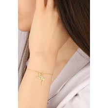 Lia Berto Altın Kaplama Tinkerbell 925 Ayar Gümüş Bileklik