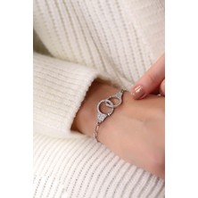 Lia Berto Zirkon Taşlı Kelepçe Model 925 Ayar Gümüş Bileklik