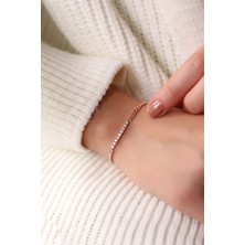 Lia Berto Rose 2mm Su Yolu Gurmet Zincirli 925 Ayar Gümüş Bileklik