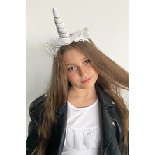 Takıştır Beyaz Renk Unicorn Figürlü Taç