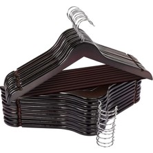 Olgun Home 48 Adet Ahşap Görünümlü Plastik Kıyafet ve Elbise Askısı Siyah