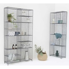 Go Dekor Metal Kitaplık/ Vitrin 150 X 80 Cm Grid Maison Tilleul - Antrasit